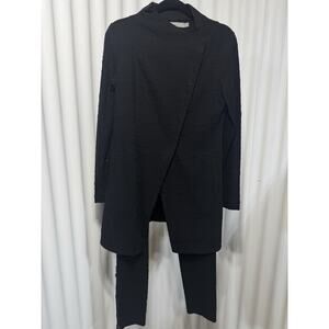 209 Wst 138 Black Textured Women’s Suit In Black Ankle Zipped Pants